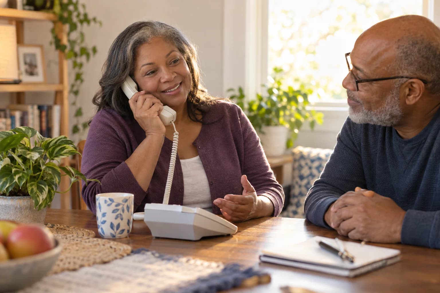An adult receives person-to-person telephone help without a scheduled time or appointment confirmation.