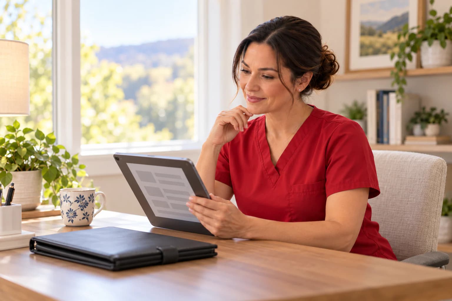 A protected digital order is shown on a tablet beside a paper copy, with no readable health information.
