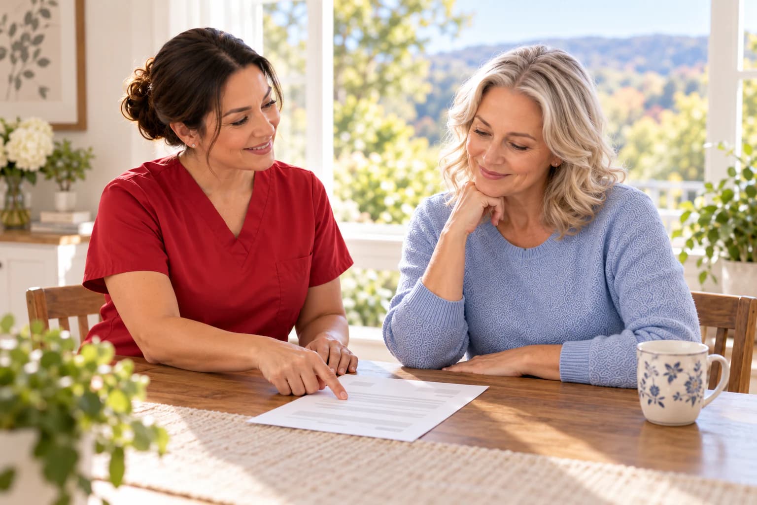 A clinician and patient reviewing a provider order with the patient’s questions answered in plain language.
