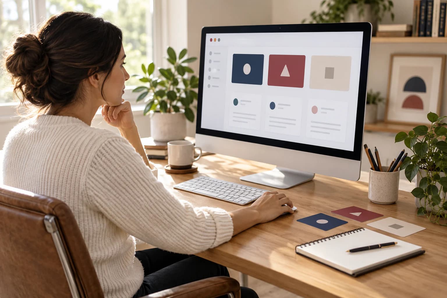 An authorized synthetic-training workspace appears on a desktop with abstract practice materials only.
